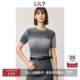短袖 针织衫 女装 渐变段染圆领正肩修身 商场同款 LILY2025新款