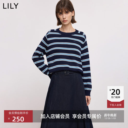 LILY套头毛衣圆领山羊绒针织衫