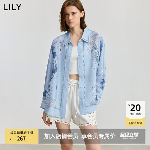 LILY薄款法式印花新款外套衬衫
