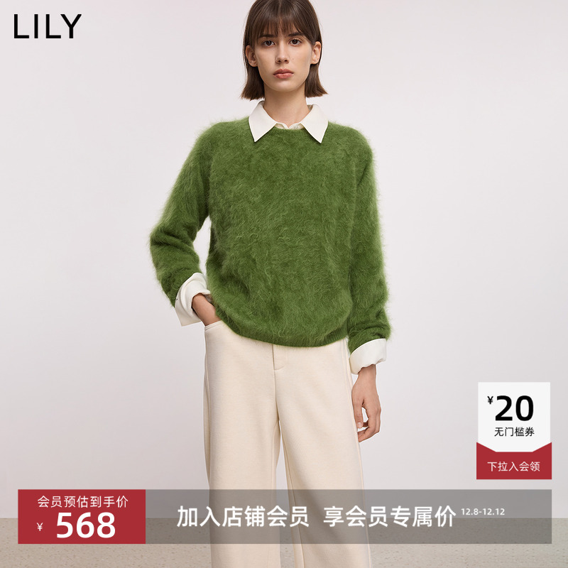 LILY美丽诺羊毛套头针织衫毛衣