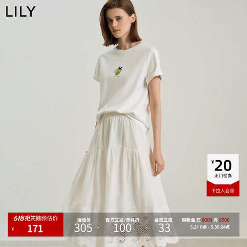 LILY百搭全棉短袖通勤女上衣T恤