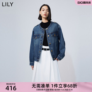 LILY小香风全棉休闲通勤牛仔外套