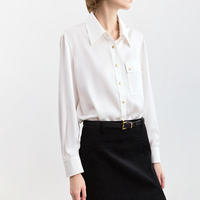 LILY2026 Winter New Women's Wear: Simple lapel light business shoulder casual commuting solid color long-sleeved shirt top thumbnail 4