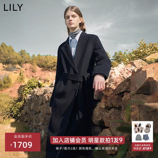 【大师法奢】正肩大衣LILY毛呢外套女长款2025冬新100%羊毛双面呢