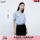 通勤温柔洋气垂坠感雪纺衫 LILY夏新款 气质纯色时尚 女 女装 衬衫