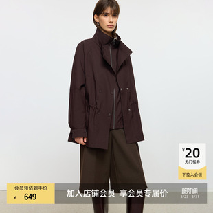 LILY2025冬新款 两件套立领抽绳收腰90鸭绒宽松通勤羽绒服外套 女装