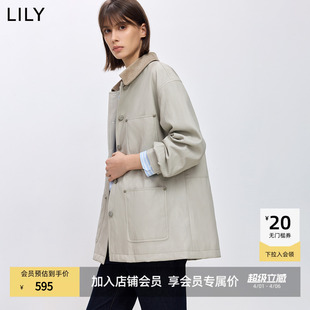 复古翻领宽松休闲多口袋通勤百搭工装 夹克外套 女装 LILY2026春新款