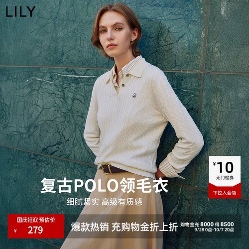LILY通勤套头复古休闲针织衫