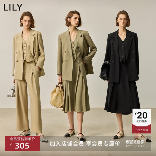 LILY复古智性通勤西装套装女