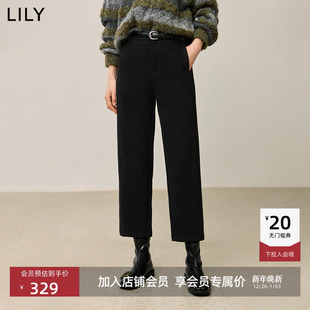 休闲裤 含醋酸职业通勤深色加厚毛呢九分直筒裤 女装 LILY2025冬新款