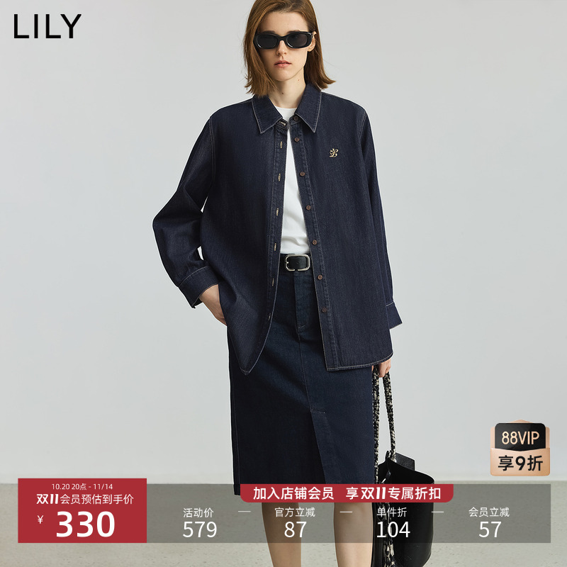 LILY通勤莱赛尔撞色牛仔复古外套