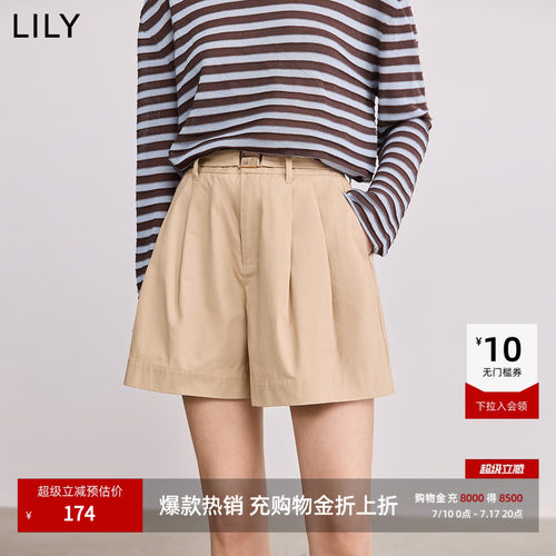 LILY百搭高腰全棉休闲短裤