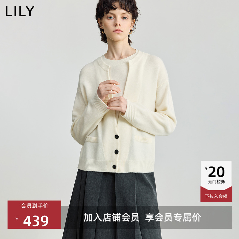 LILY羊毛美丽诺通勤套头针织衫