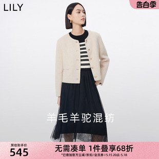 复古小香风毛呢外套小个子 绵羊毛含羊驼毛都市时尚 LILY新款 女装