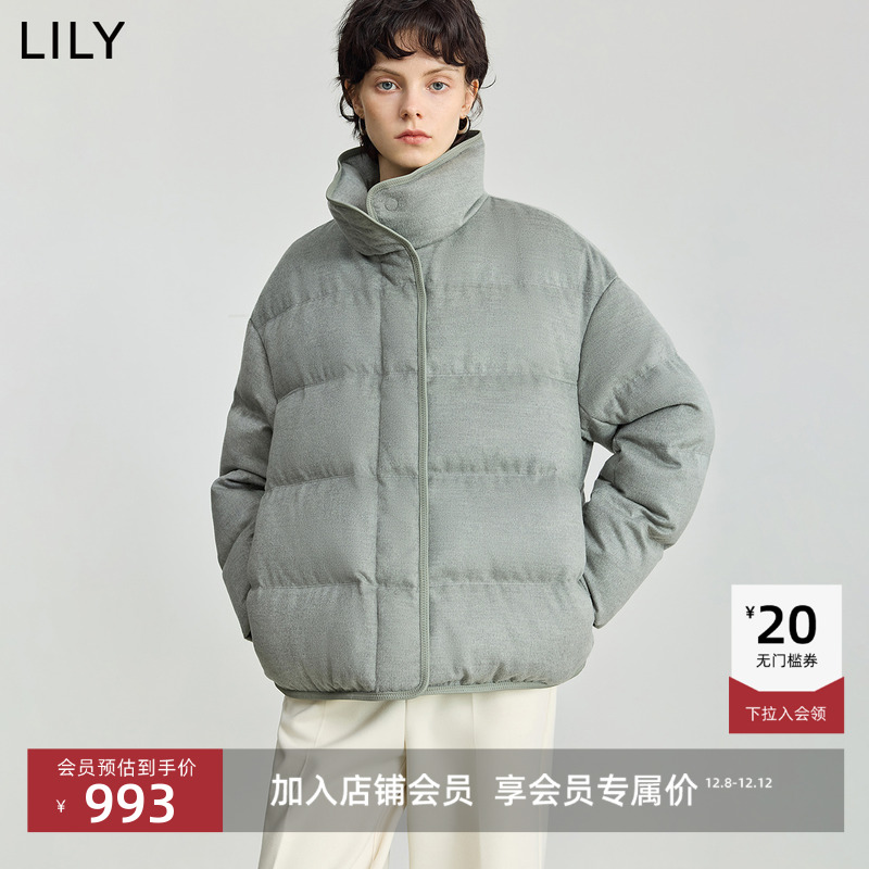 LILY立领短款鸭绒百搭简约羽绒服