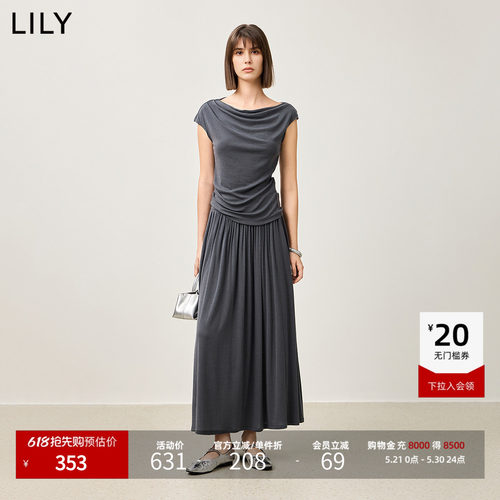LILY新款时髦简约时光小黑裙