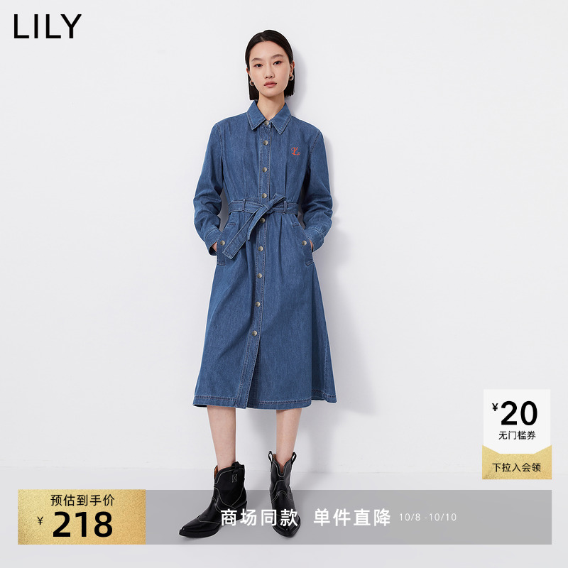 商场同款全棉复古牛仔连衣裙Lily