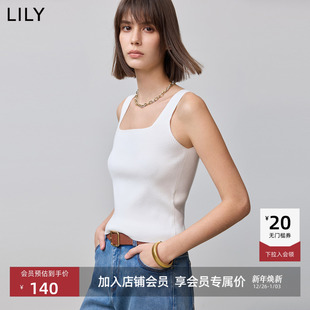 吊带 显瘦方领小上衣针织小背心基础纯色修身 LILY2025新款 女装