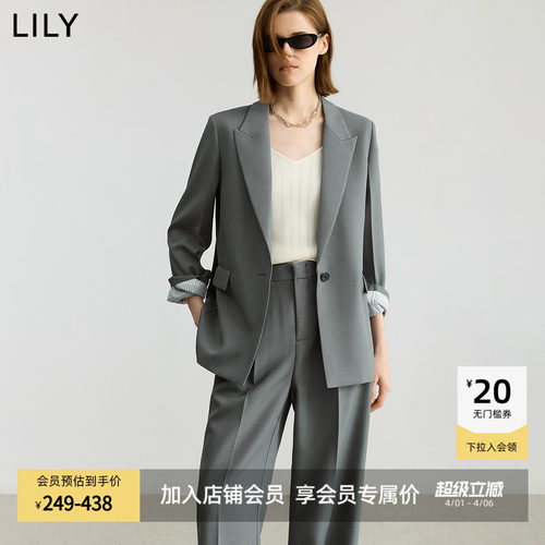 LILY通勤高级感格雷系西装外套