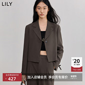 商场同款 LILY2025新款 女装 设计感时髦休闲通勤西装 外套短款