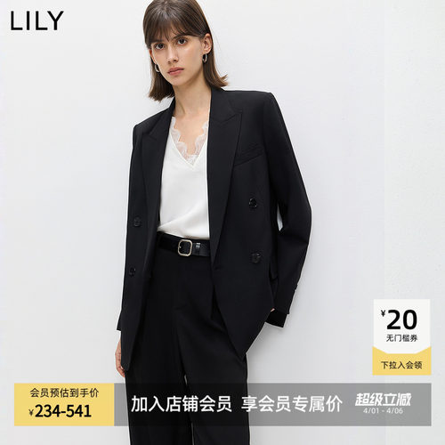 LILY新款休闲通勤复古西装外套