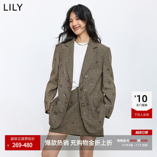 LILY西装外套女2025新款秋季法式设计感优雅气质小西服休闲上衣