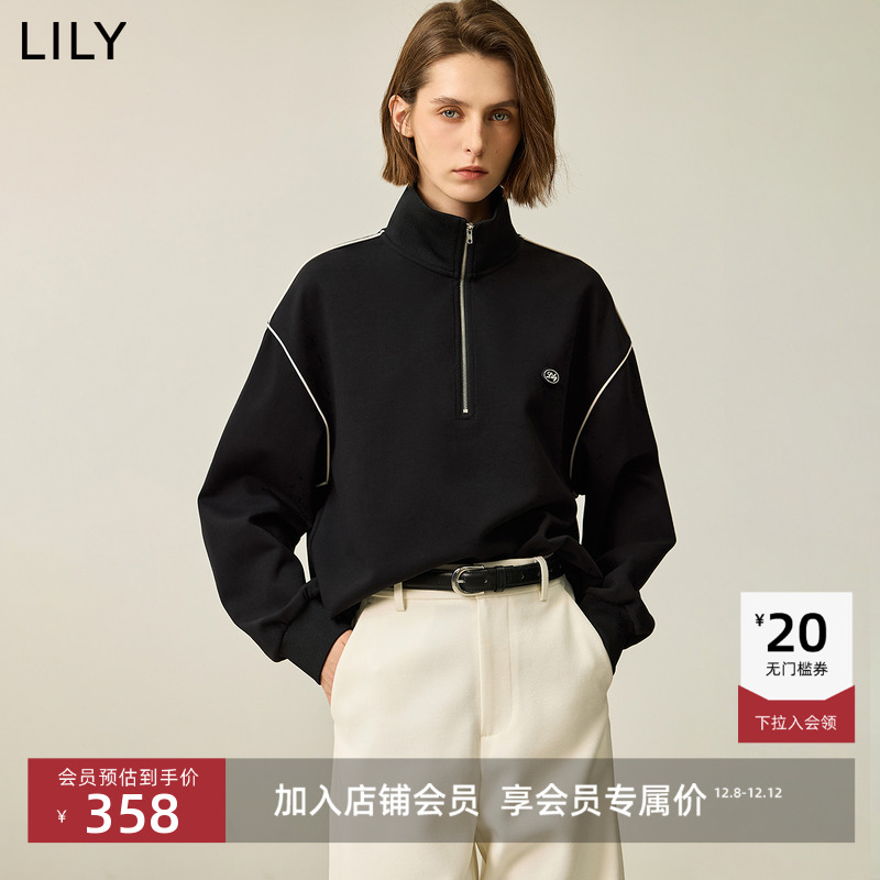 LILY立领百搭拉链复古长袖卫衣