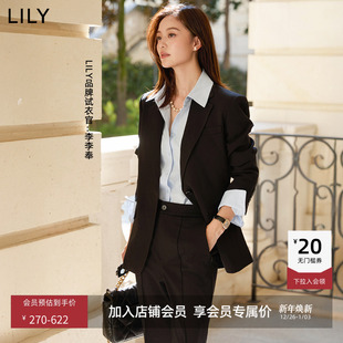 醋酸混纺驳领一粒扣休闲通勤西装 女装 外套 LILY2025新款 菁英西装
