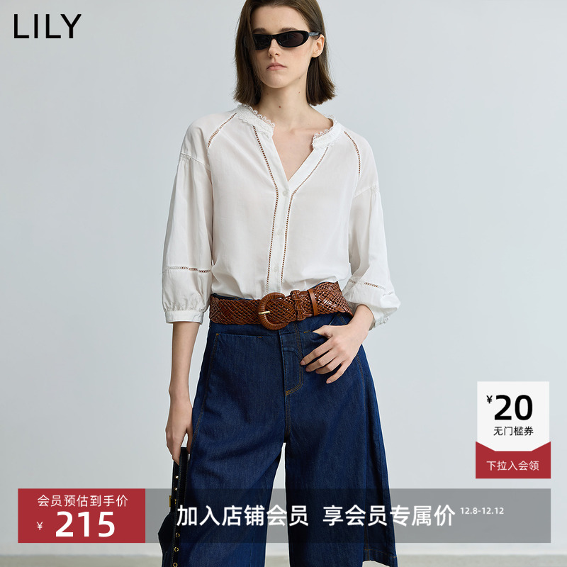 LILY蕾丝花边莱赛尔法式镂空外套