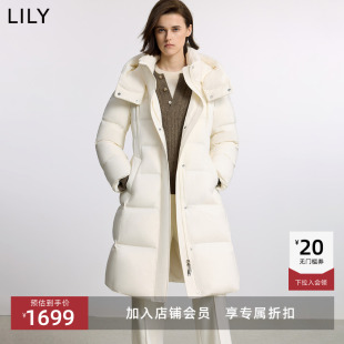 法奢白金 修身 LILY长款 新款 收腰泡芙鹅绒外套 羽绒服女2025冬季