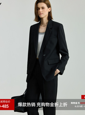 LILY2026新款气质收腰显瘦黑色通勤西服套装高级感西装外套女