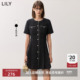 LILY新款 女装 优雅轻奢小香风肌理感精致感商务通勤连衣裙女