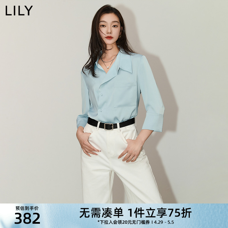 设计感不对称LILY七分袖衬衫