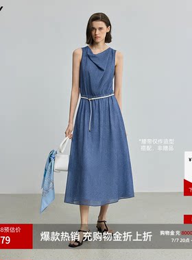 LILY收腰无袖法式女装新款连衣裙