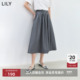 格雷系宽松休闲通勤A字半身裙过膝伞裙 女装 商场同款 LILY新款