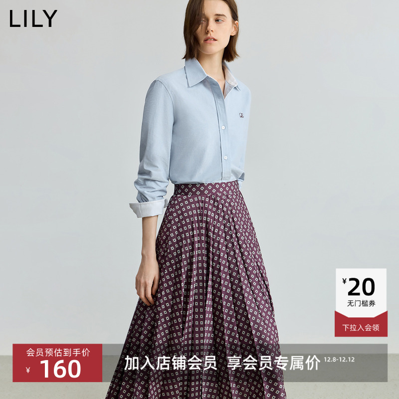 LILY通勤纯棉收腰女装外套衬衫