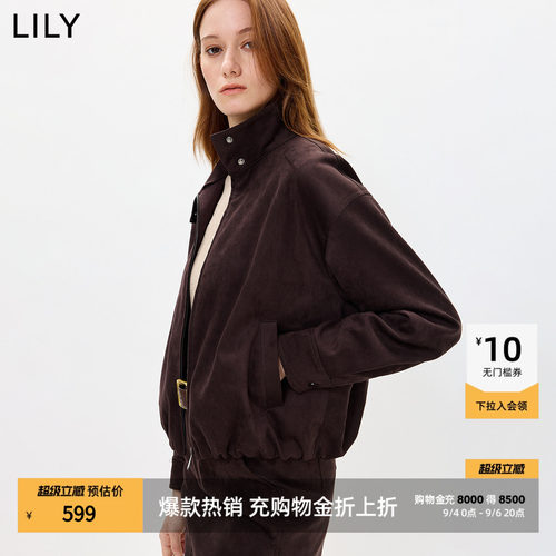 LILY2026秋新款女装复古翻领立领微宽松休闲通勤百搭长袖夹克外套