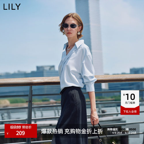 LILY通勤套头设计感新款雪纺衫