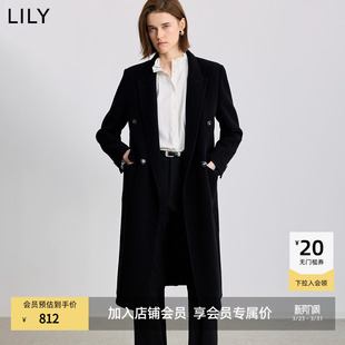 100%澳洲美丽诺羊毛LILY2025冬新款 轻量双面呢毛呢大衣外套女长款