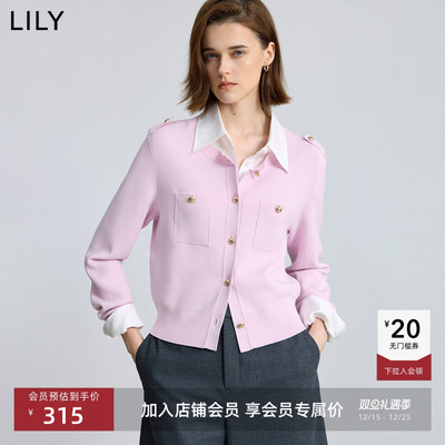 LILY开衫短款通勤小香风针织衫
