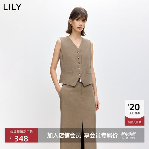 LILY通勤百搭收腰西装背心马甲