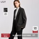 LILY2025冬新款 羊毛桑蚕丝混纺老钱风廓形气质通勤毛呢西装 外套女