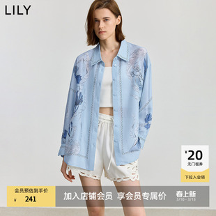【ART系列】商场同款LILY2025新款法式印花休闲薄款衬衫外套女