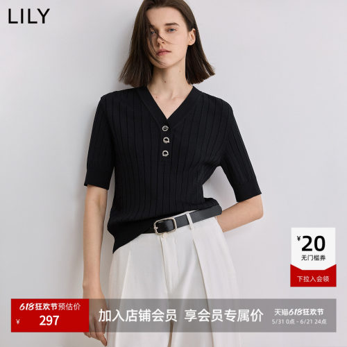 LILY短袖百搭POLO通勤针织衫