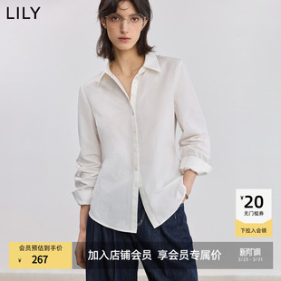 莱赛尔棉垂感休闲百搭白色衬衫 LILY2025新款 外套女 商场同款