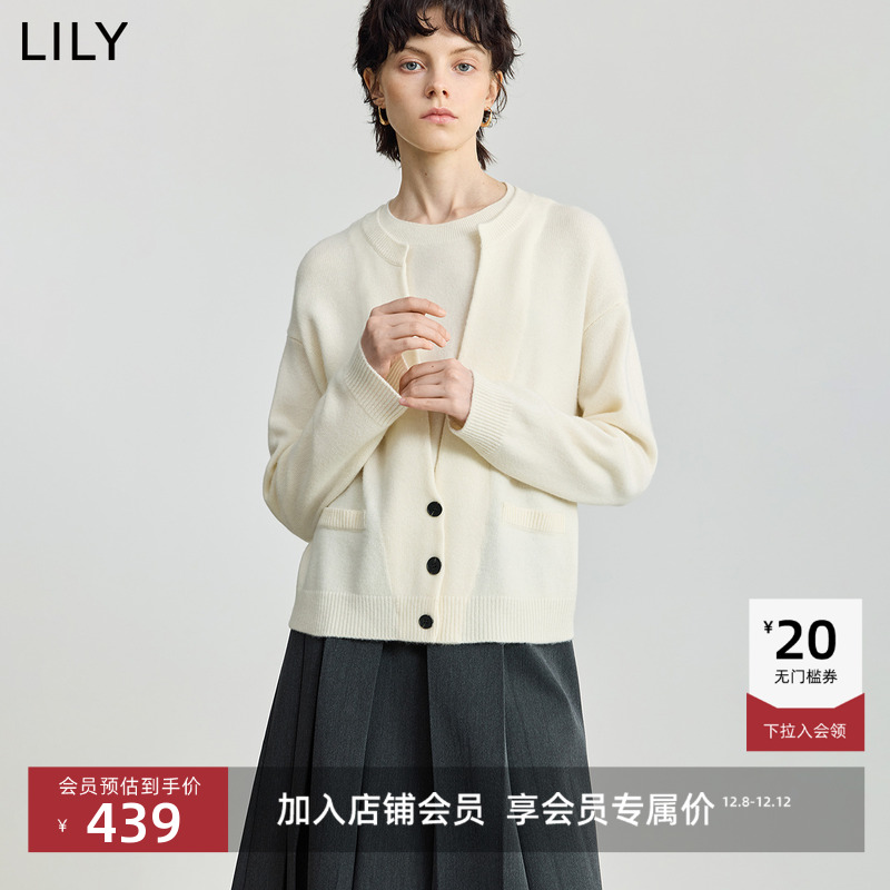 LILY羊毛美丽诺通勤套头针织衫