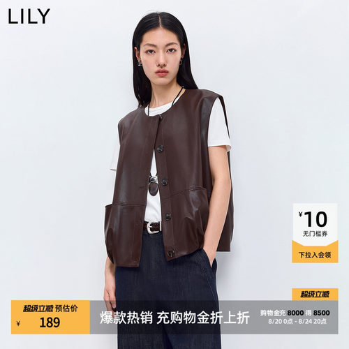 LILY通勤短款百搭气质无袖马甲