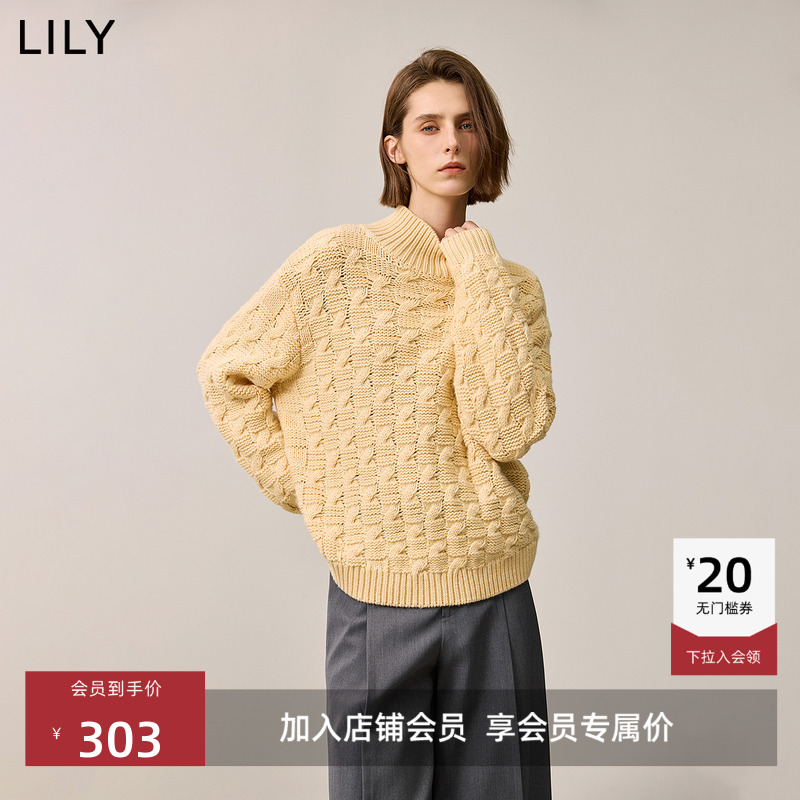 立体肌理感LILY半高领毛针织衫