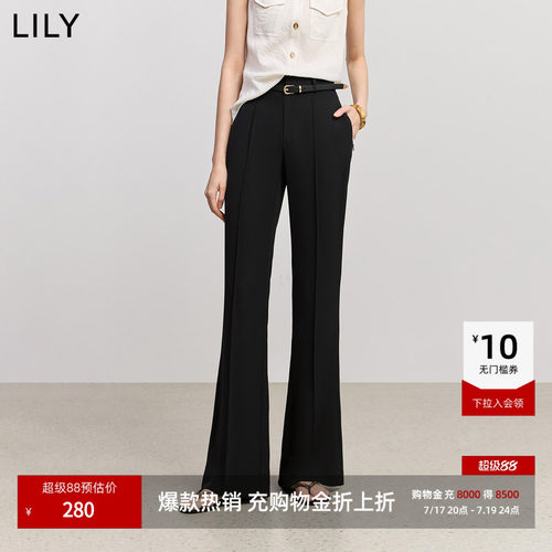 LILY超模小黑裤微喇通勤休闲裤