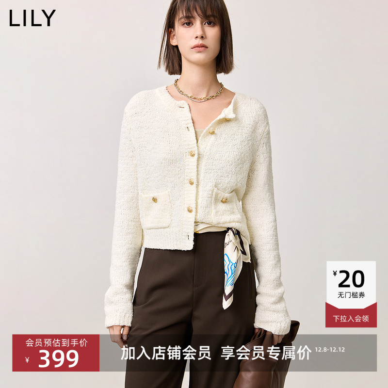 LILY新款小香风女装针织外套